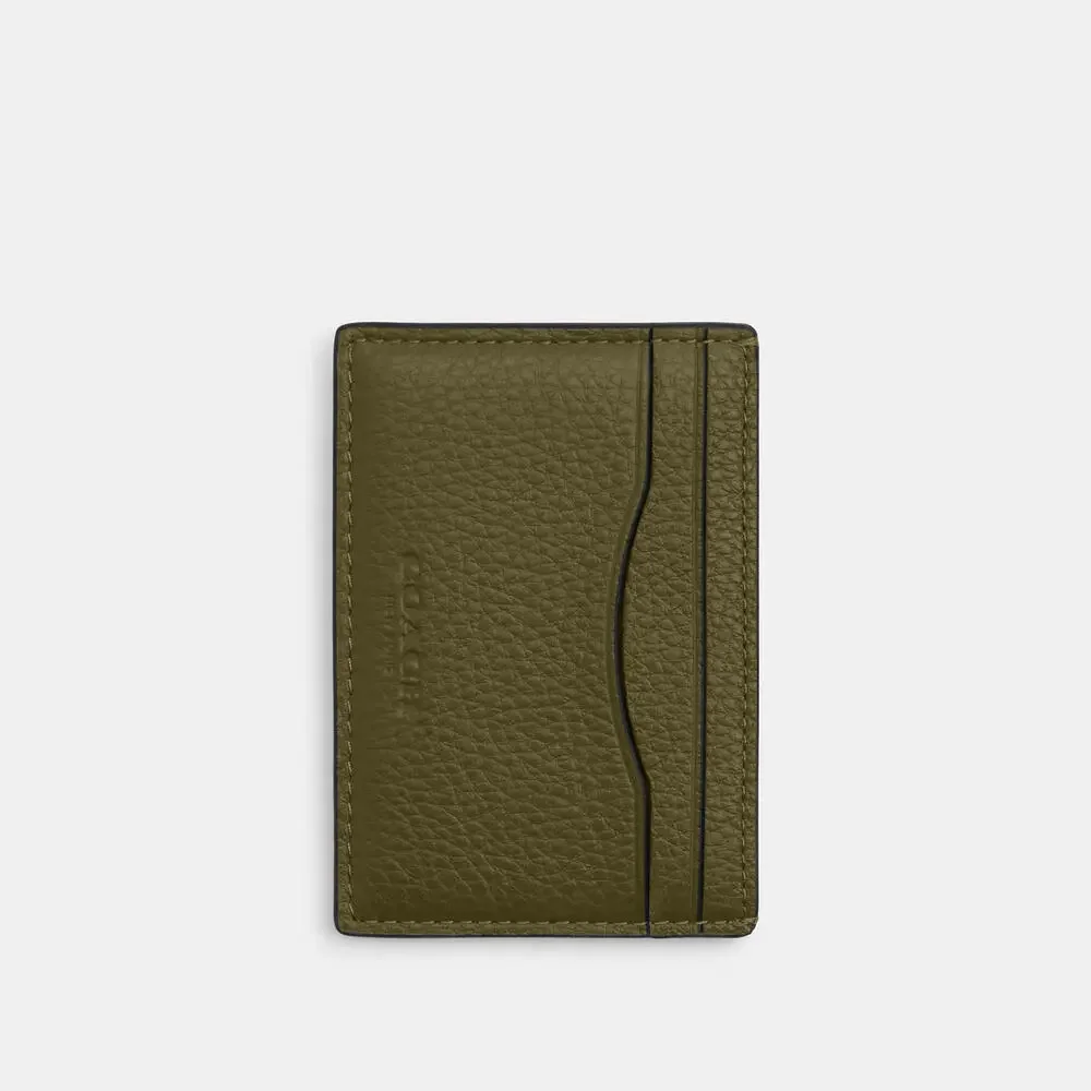 Coach 🆕 Men's Card Case With Money Clip olive green